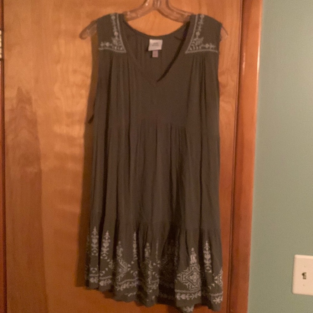 Olive Green sleeveless dress